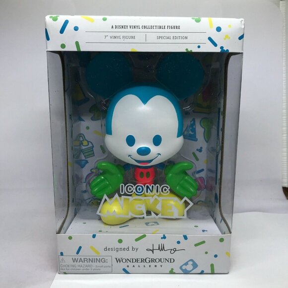 Disney Parks Wonder Ground Iconic Neon Mickey Mouse 7 in Vinyl Jerrod Maruyama - Picture 1 of 7
